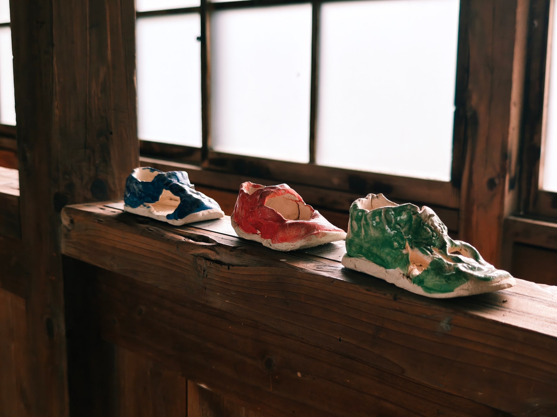 Dark ceramic work in the Sasama studio