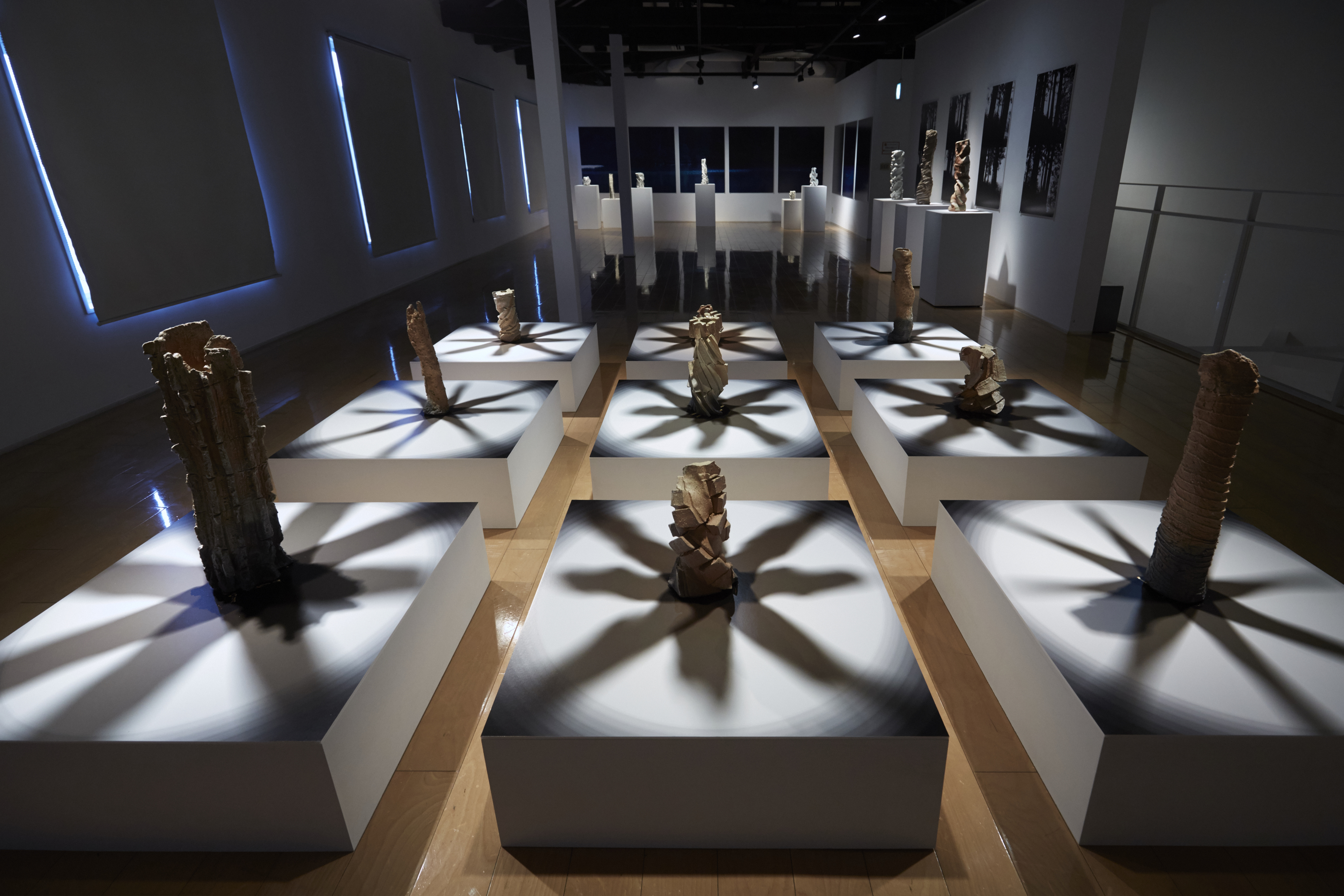 Shozo Michikawa works installed in an exhibition gallery